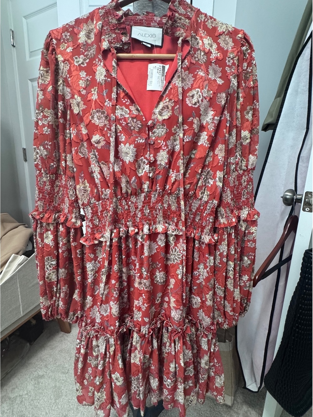 Alexis Tiered Floral Smocked Jacquard Moni Dress